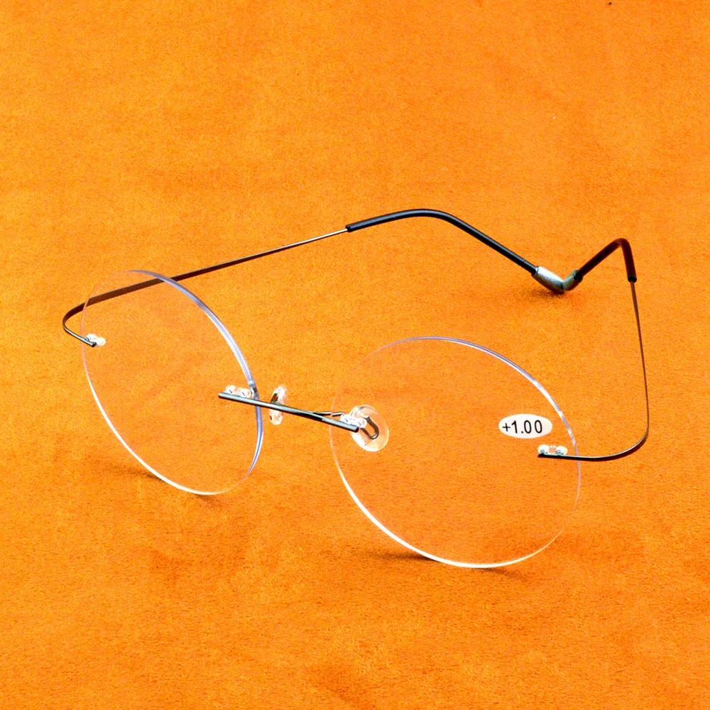 Round Style Rimless Oversized Titanium Alloy Reading Glasses +0.75 +1 +1.25 +1.5 +1.75 +2 +2.5 +2.75 to +4
Round Style Rimless Oversized Titanium Alloy Reading Glasses +0.75 +1 +1.25 +1.5 +1.75 +2 +2.5 +2.75 to +4