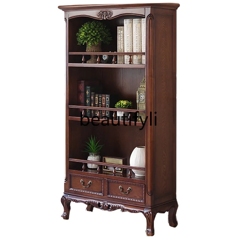 American Country Style Solid Wood Bookcase French Retro Desk Combination Oak Doorless Open Multi-layer Storage Rack 
American Country Style Solid Wood Bookcase French Retro Desk Combination Oak Doorless Open Multi-layer Storage Rack