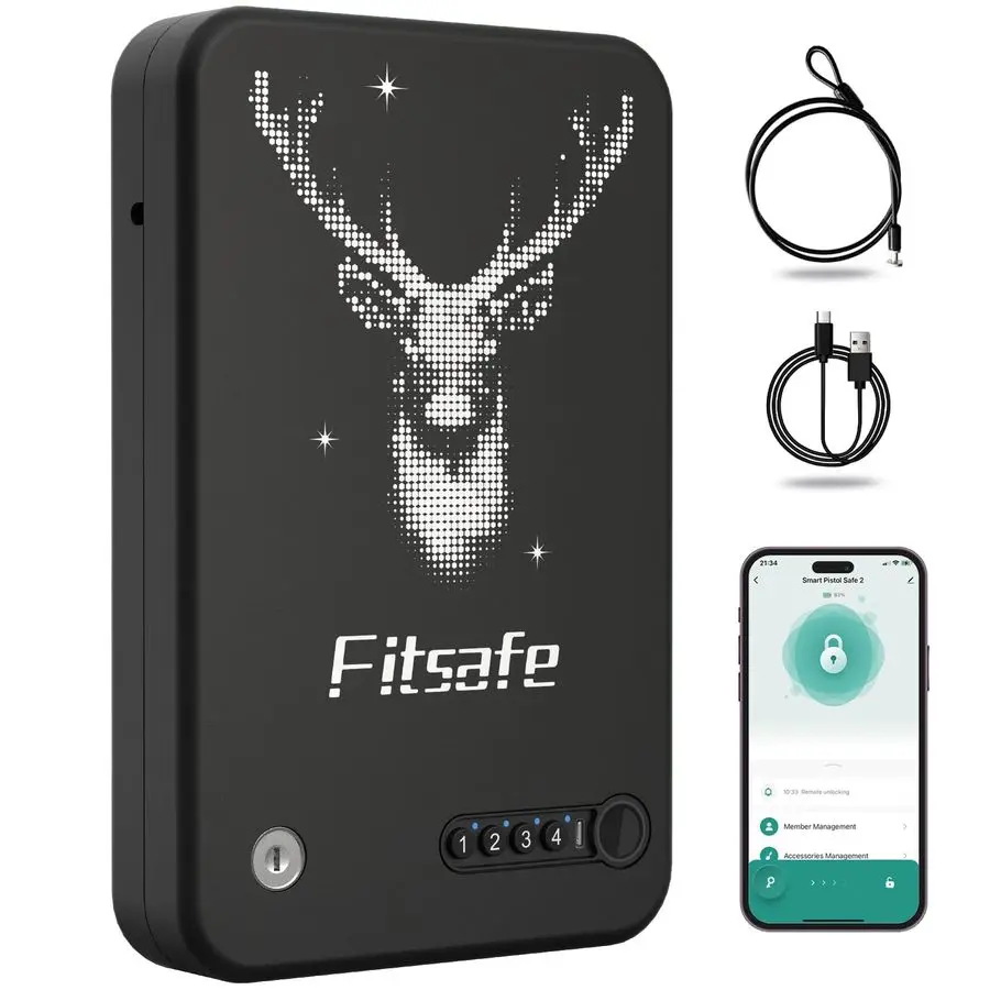 Gun Safe Travel Case, Bluetooth Portable Small Pistol Safe, Keypad for Nightstand Beside Home, Quick Access Smart Fingerprint Ha
Gun Safe Travel Case, Bluetooth Portable Small Pistol Safe, Keypad for Nightstand Beside Home, Quick Access Smart Fingerprint Ha