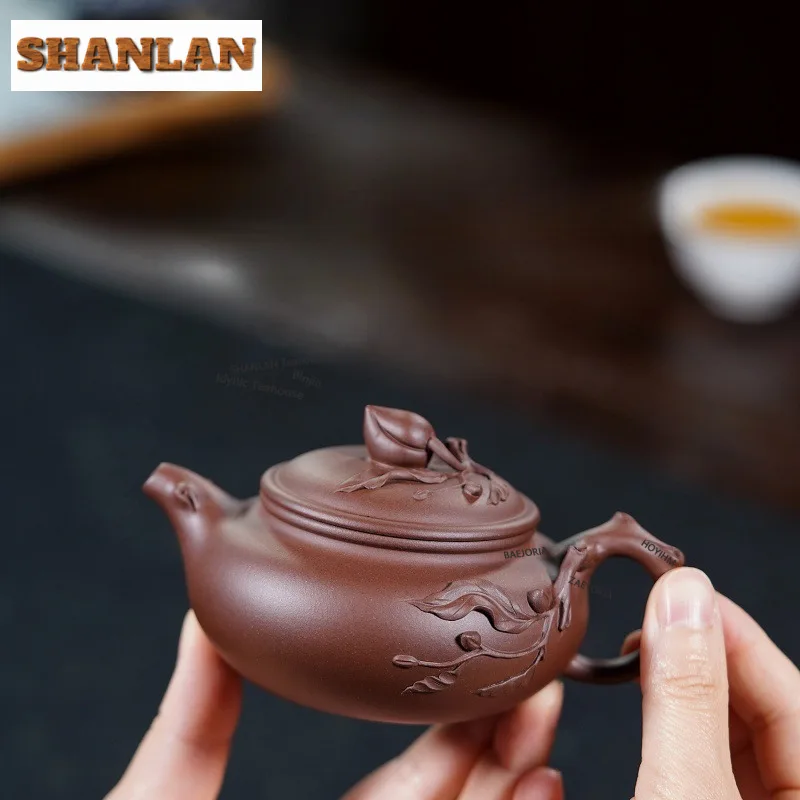 200ml Aesthetic Yixing Purple Clay Teapots Handmade Longevity Peach Pot Raw Ore Mud Kettle Zisha Tea Set Accessories Gifts
200ml Aesthetic Yixing Purple Clay Teapots Handmade Longevity Peach Pot Raw Ore Mud Kettle Zisha Tea Set Accessories Gifts