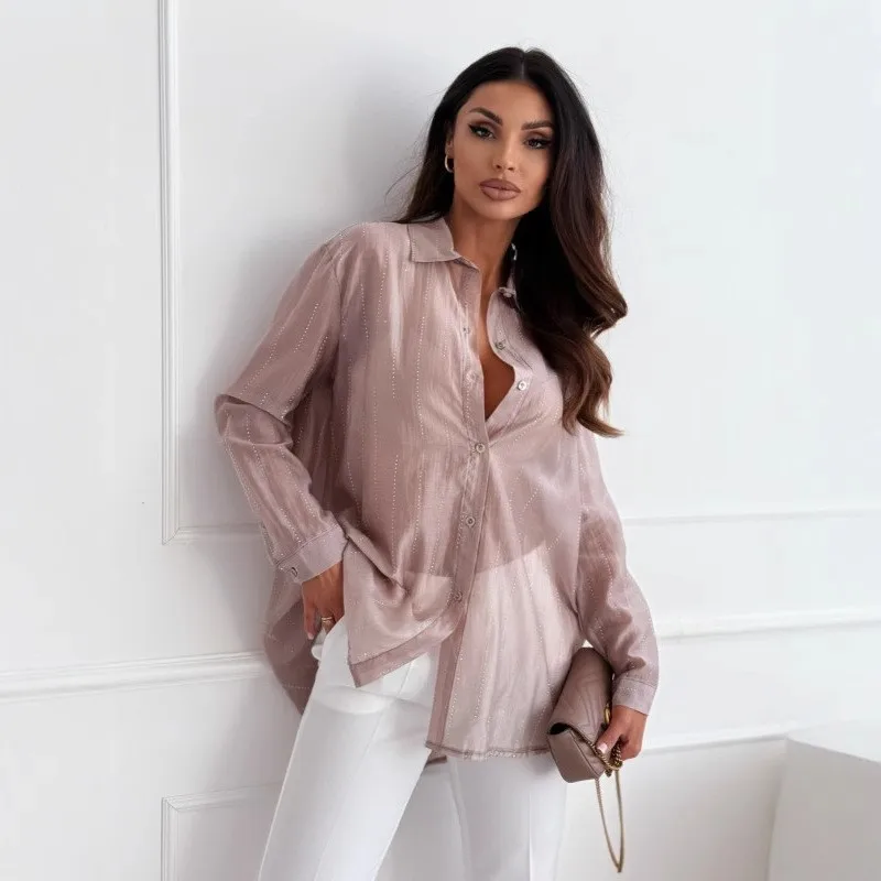 Spring And Autumn Simple And Fashionable Solid Color V-neck Long Sleeved Shirt Single Row Multi Button Cardigan Women's Clothing
Spring And Autumn Simple And Fashionable Solid Color V-neck Long Sleeved Shirt Single Row Multi Button Cardigan Women's Clothing