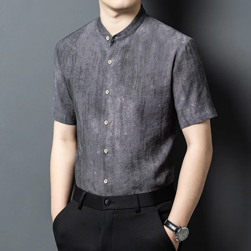 2025 Summer Men's Business Casual Shirts new Chinese Loose Casual Solid Color Short sleeve Linen shirt
2025 Summer Men's Business Casual Shirts new Chinese Loose Casual Solid Color Short sleeve Linen shirt