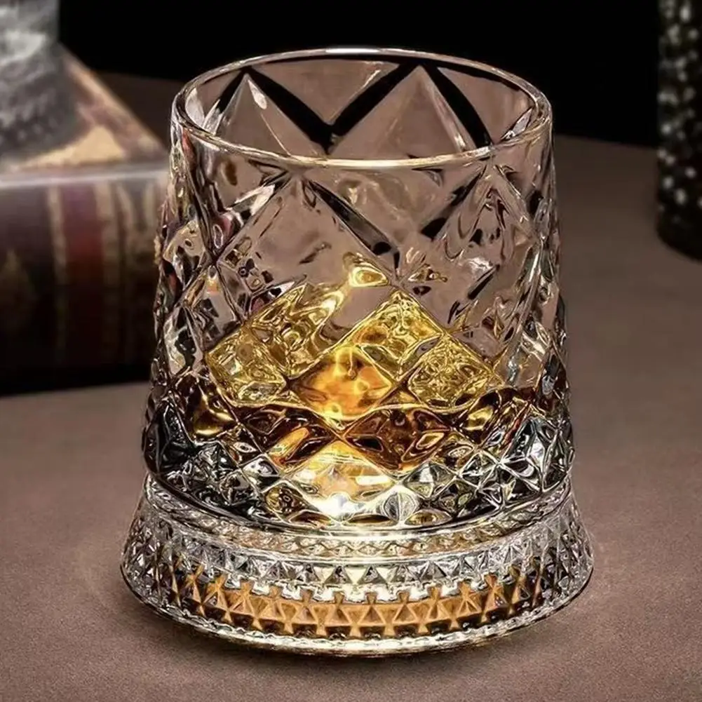 Whiskey Glasses Rotating Whisky Glass With Glass Base 360 Rotate Degrees Crystal Rum Glass For Cocktail Party Drinking Gift
Whiskey Glasses Rotating Whisky Glass With Glass Base 360 Rotate Degrees Crystal Rum Glass For Cocktail Party Drinking Gift
