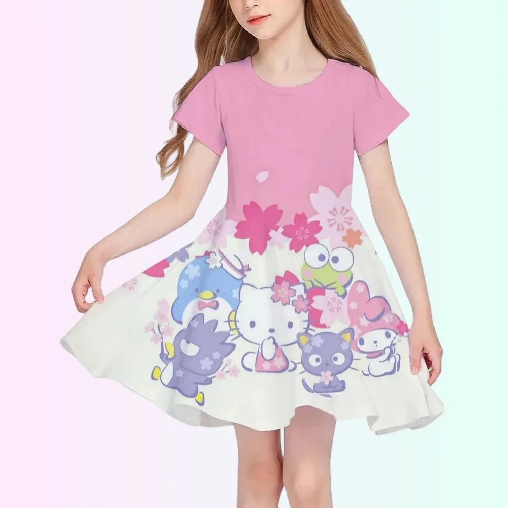 MINISO New Summer Girls Dress Fashion Cartoon Cute Cinnamoroll Hello Kitty 3D Printing Dress Kid Short Sleeve Princess Clothing
MINISO New Summer Girls Dress Fashion Cartoon Cute Cinnamoroll Hello Kitty 3D Printing Dress Kid Short Sleeve Princess Clothing