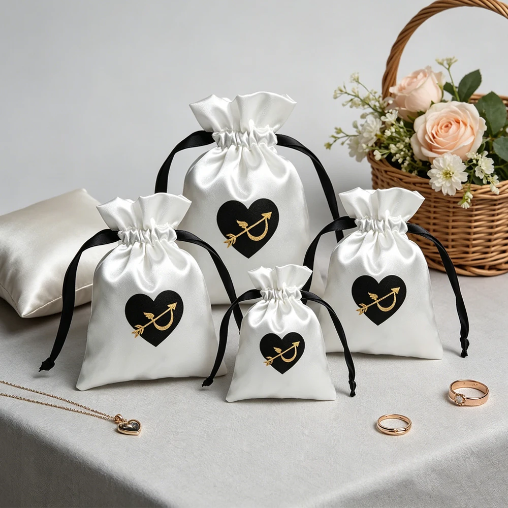 Silk Satin Drawstring Gift Bags Custom Logo Jewelry Pouch for Kids Classroom Mother's Day Wedding Baby Shower Party Favors
Silk Satin Drawstring Gift Bags Custom Logo Jewelry Pouch for Kids Classroom Mother's Day Wedding Baby Shower Party Favors