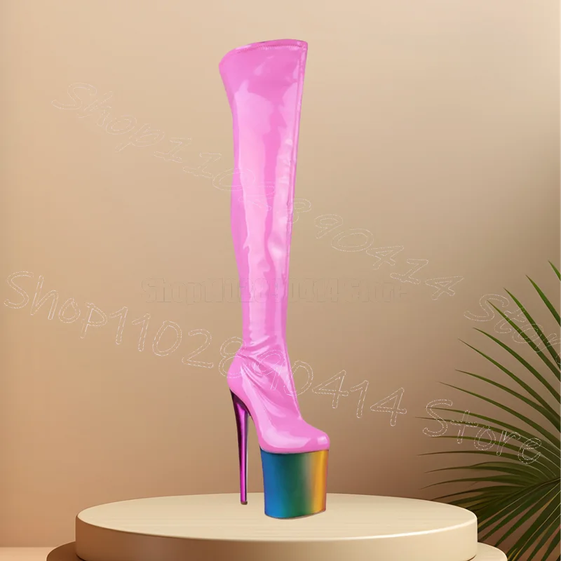Pink Patent Leather Rainbow Color Platform Boots Back Zipper Women Shoes Thin High Heels Party Banquet 2026 Zapatos Para Mujere
Pink Patent Leather Rainbow Color Platform Boots Back Zipper Women Shoes Thin High Heels Party Banquet 2026 Zapatos Para Mujere