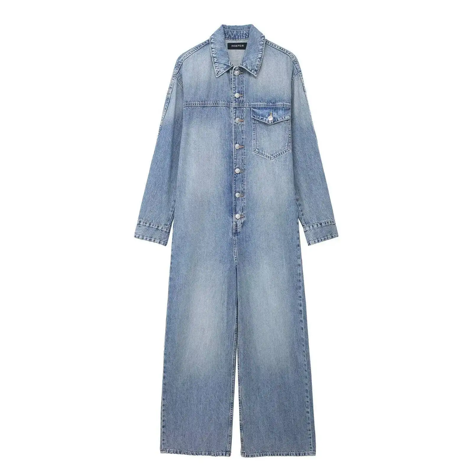 2025 Summer New Women's Clothing European And American Cross-Border Unique Pink Washing Denim Long Sleeve Jumpsuit
2025 Summer New Women's Clothing European And American Cross-Border Unique Pink Washing Denim Long Sleeve Jumpsuit