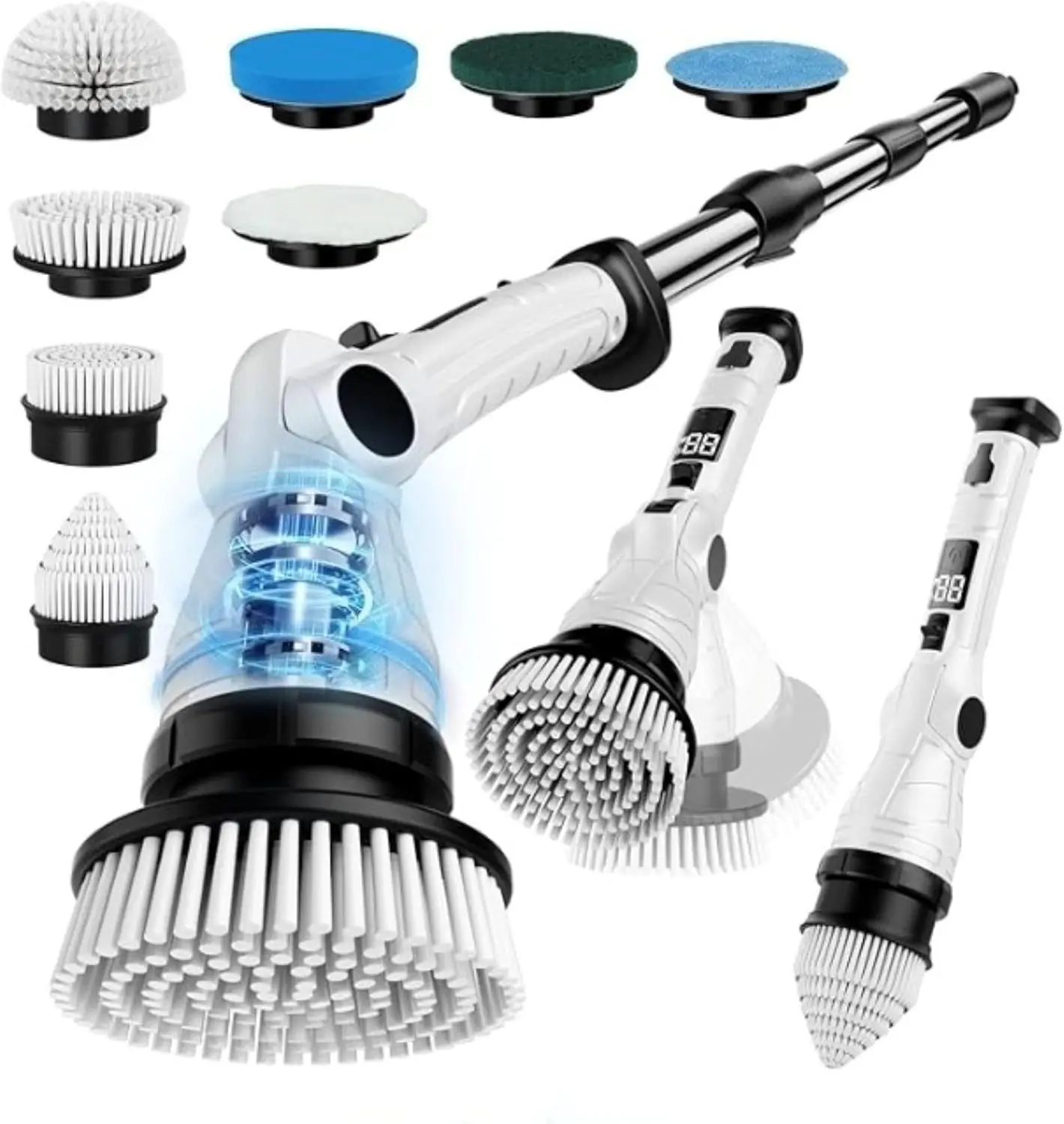 Electric Spin Scrubber, 3-Speed Power Scrubber with 6-Angle Adjustable Head, Cordless Cleaning Tool for Bathroom Grout Tile Tub,
Electric Spin Scrubber, 3-Speed Power Scrubber with 6-Angle Adjustable Head, Cordless Cleaning Tool for Bathroom Grout Tile Tub,