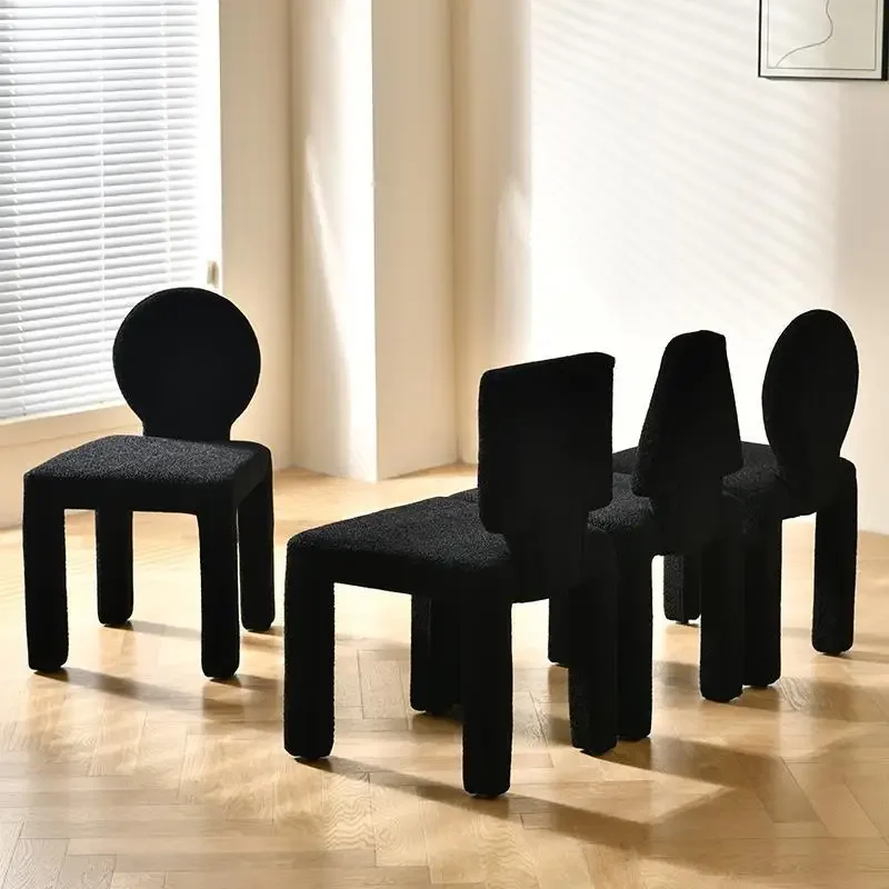 Nordic creative internet celebrity black Teddy velvet dining chair modern and minimalist Instagram style chair
Nordic creative internet celebrity black Teddy velvet dining chair modern and minimalist Instagram style chair