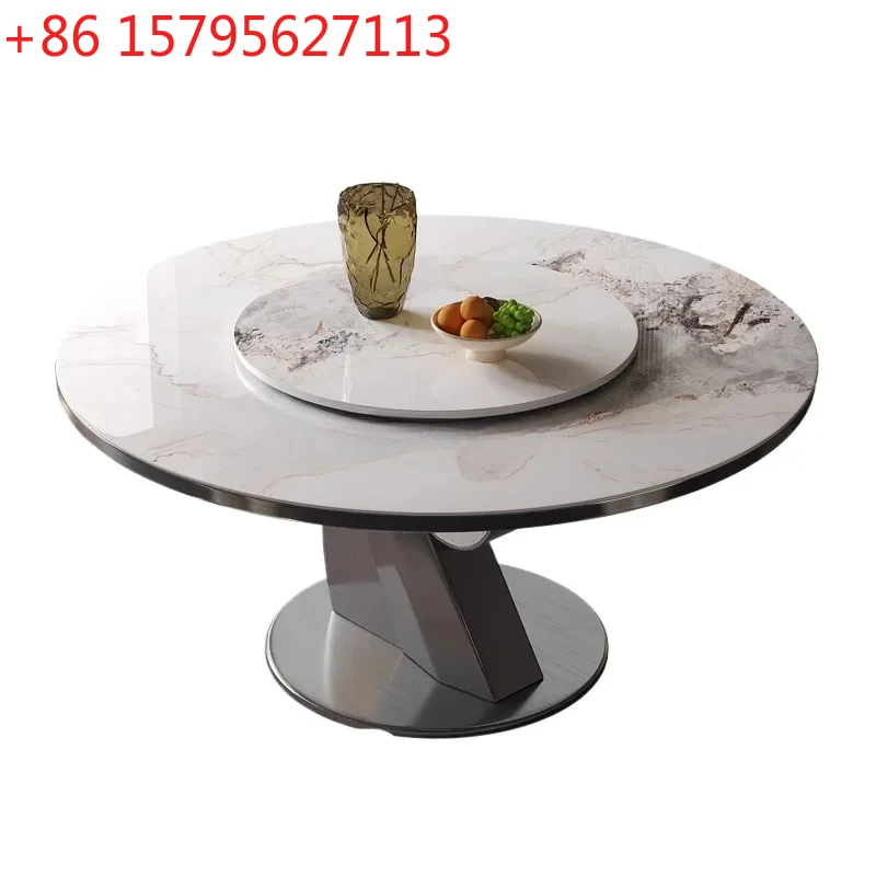Light luxury rock slab round table high-end modern minimalist Italian minimalist dining table with turntable
Light luxury rock slab round table high-end modern minimalist Italian minimalist dining table with turntable