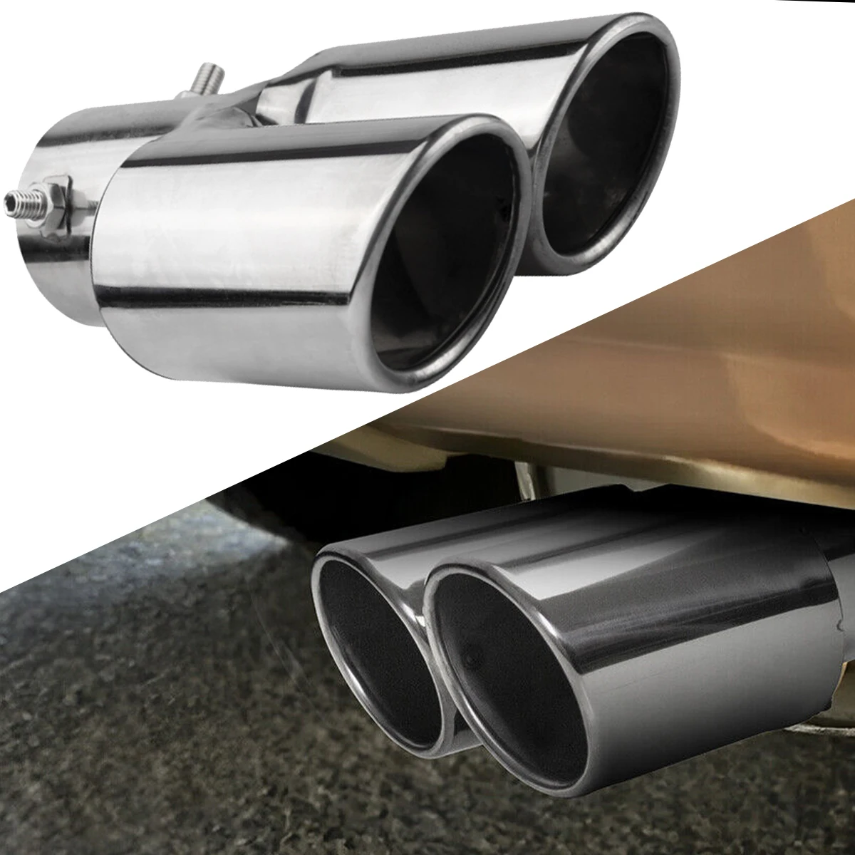 1pcs Universal Car Dual Outlet Exhaust Tip Stainless Steel Silver Exhaust Tips Muffler Tail Double Pipe Tube Tips Car Accessorie
1pcs Universal Car Dual Outlet Exhaust Tip Stainless Steel Silver Exhaust Tips Muffler Tail Double Pipe Tube Tips Car Accessorie