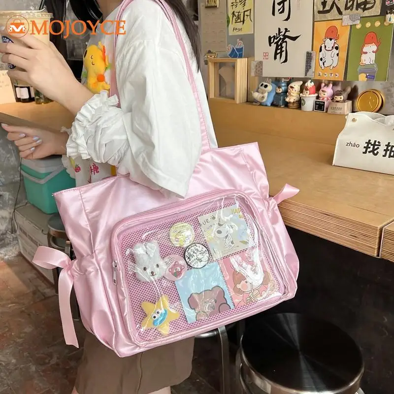 Y2K Harajuku Bow Shoulder Bag Women Transparent Ita Bag Lolita Girl Cute Tote Handbag Japanese School DIY Display Underarm Pouch
Y2K Harajuku Bow Shoulder Bag Women Transparent Ita Bag Lolita Girl Cute Tote Handbag Japanese School DIY Display Underarm Pouch