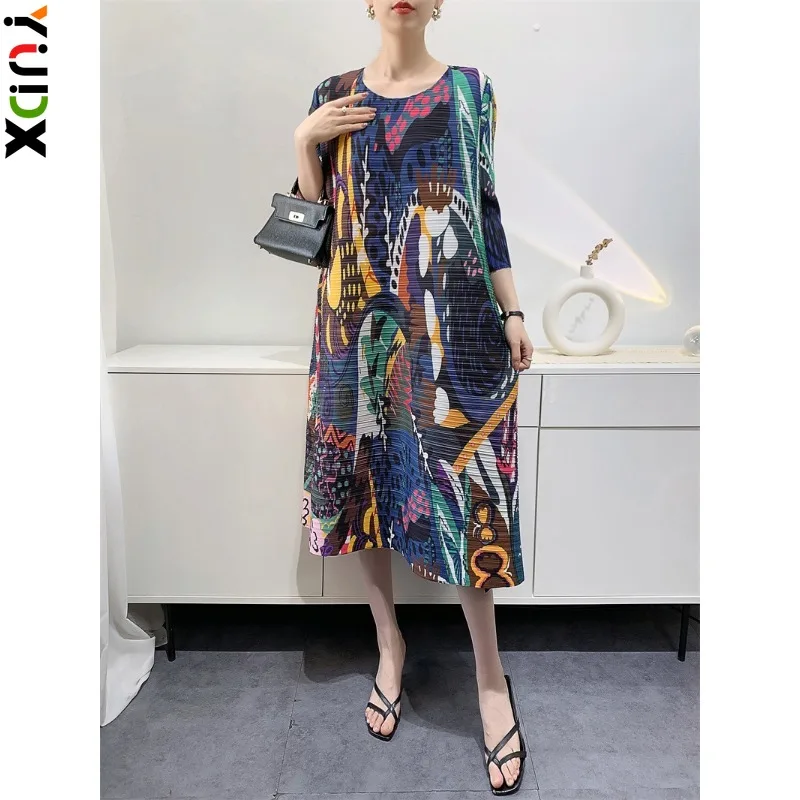 YUDX Miyake Fashion Printed Pleated Women's Dresses Mid-Length Pleated Pleated Comfortable Loose Plus Size Skirt 2024 Summer New
YUDX Miyake Fashion Printed Pleated Women's Dresses Mid-Length Pleated Pleated Comfortable Loose Plus Size Skirt 2024 Summer New