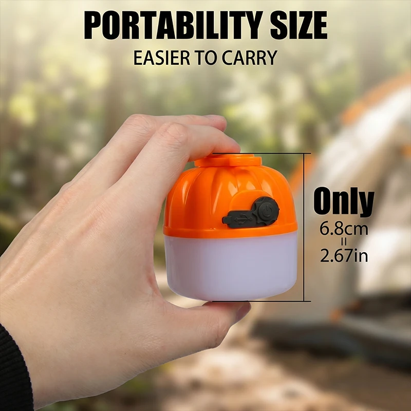Mini LED Camping Pumpkin Light Type-C Rechargeable Lantern Protable Tent Light with Hook 4 Modes Emergency Floodlight Torch
Mini LED Camping Pumpkin Light Type-C Rechargeable Lantern Protable Tent Light with Hook 4 Modes Emergency Floodlight Torch