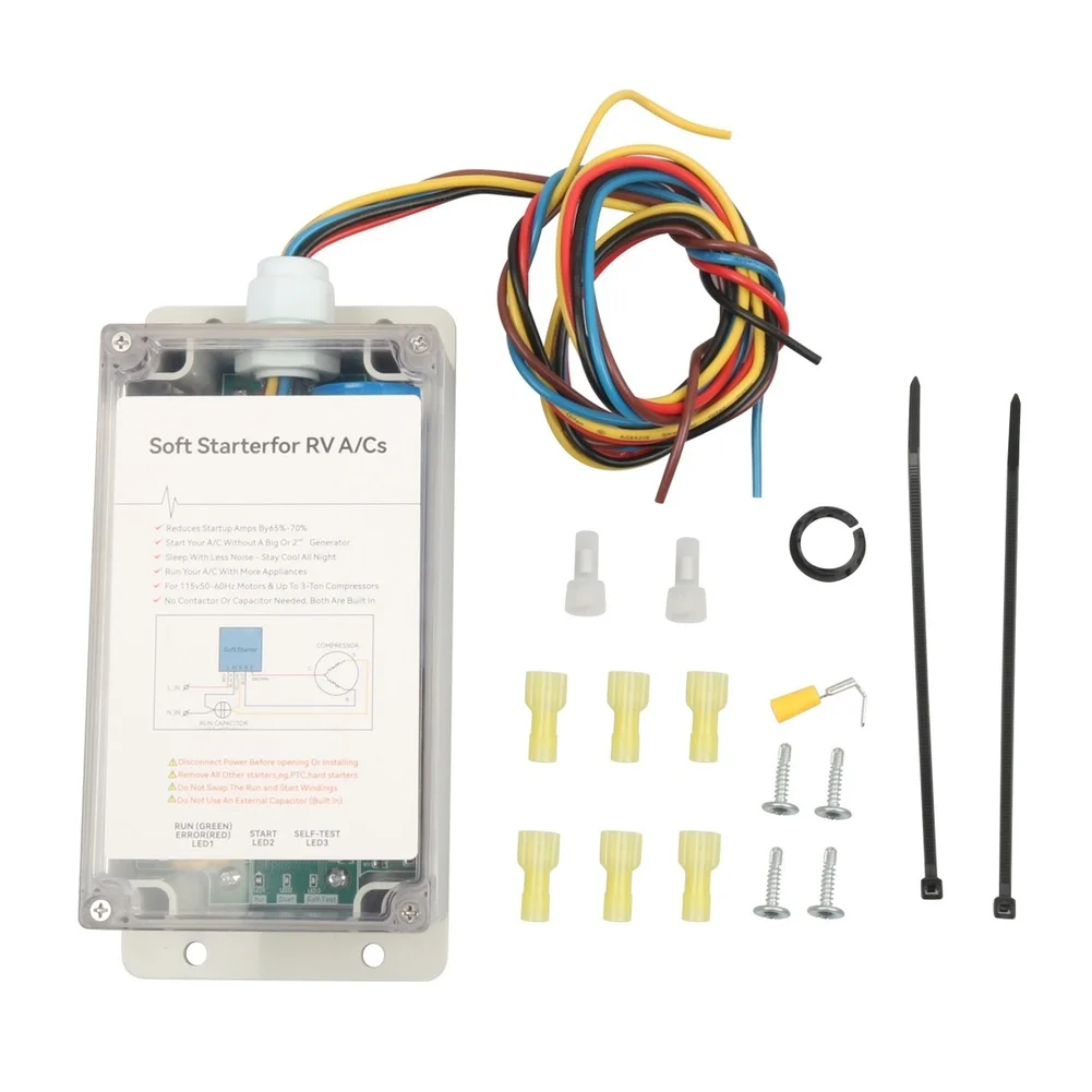 Air Conditioner Soft Starter for Recreational Vehicles Lowers Compressor Starting Current 65 Percent 19.3x9.2x6.4cm
Air Conditioner Soft Starter for Recreational Vehicles Lowers Compressor Starting Current 65 Percent 19.3x9.2x6.4cm