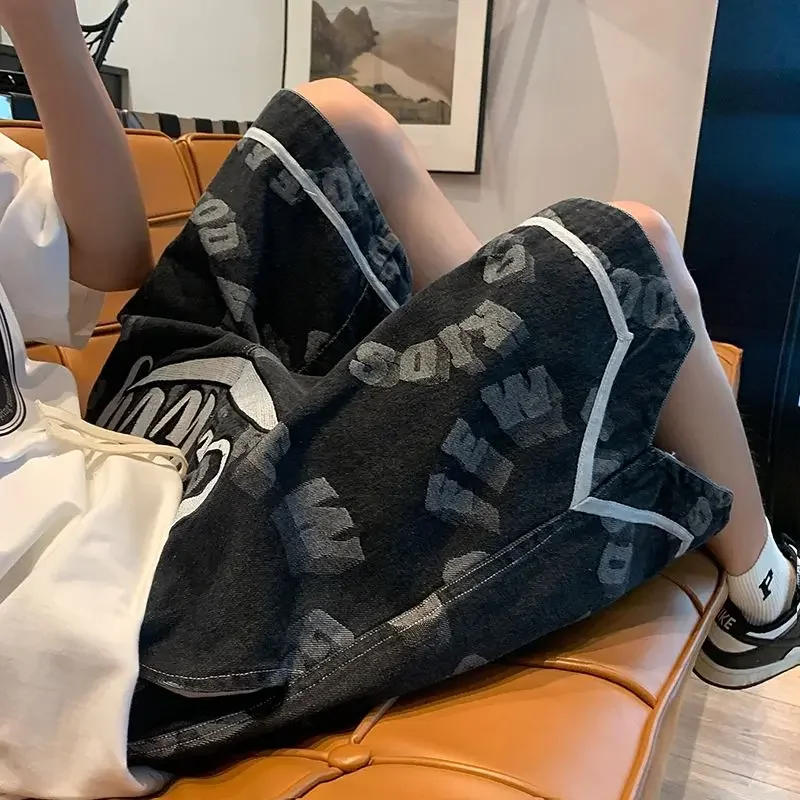 Wide Man Denim Shorts Bermuda with Pockets Text Long Loose Short Jeans Pants for Men Drawstring Baggy Half Streetwear Sale Thin
Wide Man Denim Shorts Bermuda with Pockets Text Long Loose Short Jeans Pants for Men Drawstring Baggy Half Streetwear Sale Thin