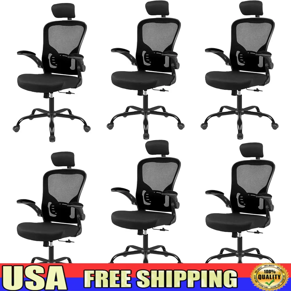 Ergonomic Office Desk Chair 6Pack Mesh Chairs with Lumbar Support Adjustable Armrests Breathable Rolling Base Heavy Duty
Ergonomic Office Desk Chair 6Pack Mesh Chairs with Lumbar Support Adjustable Armrests Breathable Rolling Base Heavy Duty
