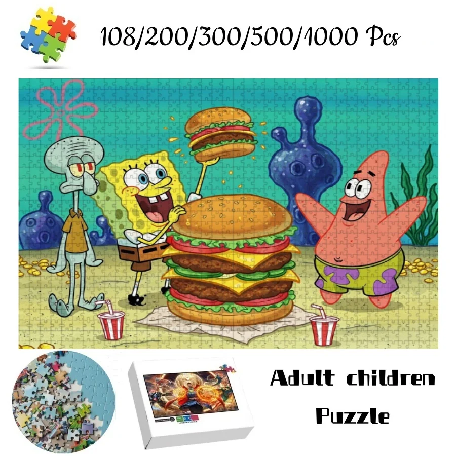 Пазл Губка Боб Квадратные Штаны: Краби Патти, Патрик Стар, Сквидвард, 108, 200, 300, 500, 1000 деталей, игрушка-головоломка для детей и взрослых, подарок
Пазл Губка Боб Квадратные Штаны: Краби Патти, Патрик Стар, Сквидвард, 108, 200, 300, 500, 1000 деталей, игрушка-головоломка для детей и взрослых, подарок