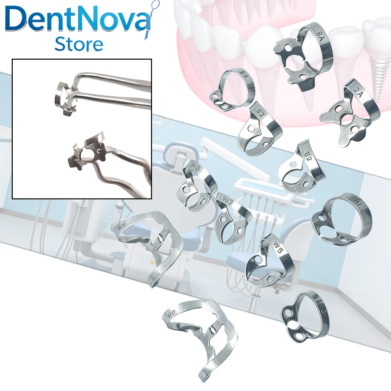 50 Size Dental Rubber Dam Clamps Stainless Steel Endodontic Clips for Restorative Dentistry Orthodontic Tool Set
50 Size Dental Rubber Dam Clamps Stainless Steel Endodontic Clips for Restorative Dentistry Orthodontic Tool Set