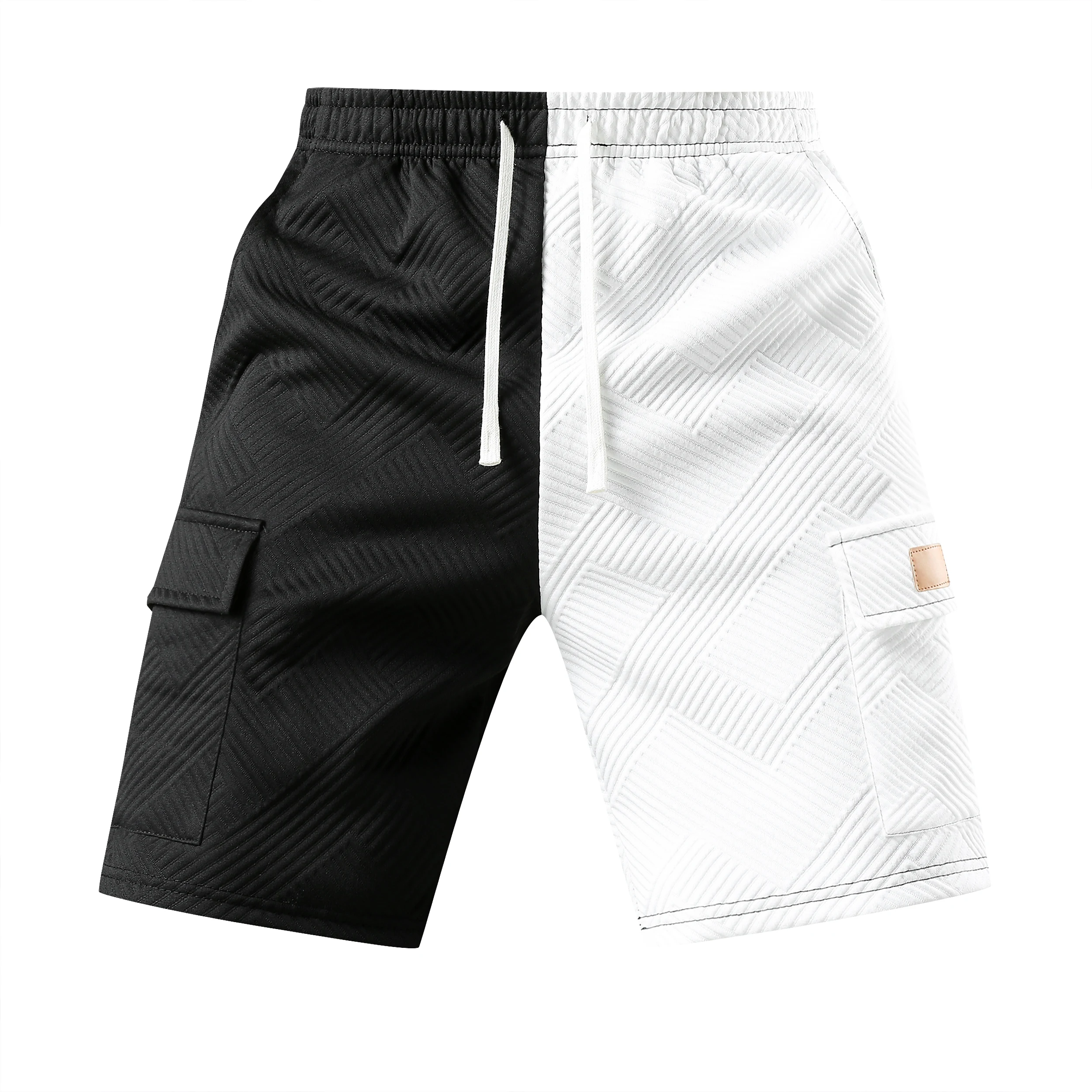 Summer Men's Textured Work Shorts Color-Blocked Shorts with Elastic Waistband Drawstring Casual Beach Shorts with Side Pockets
Summer Men's Textured Work Shorts Color-Blocked Shorts with Elastic Waistband Drawstring Casual Beach Shorts with Side Pockets