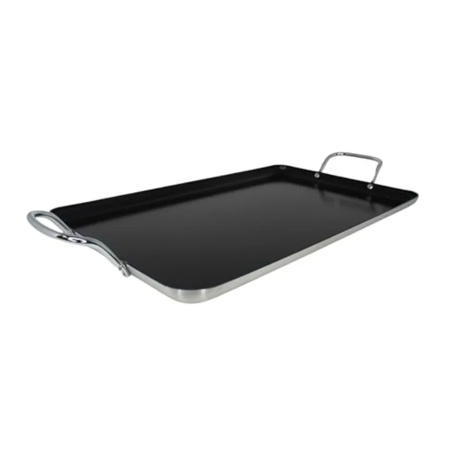 Stovetop Double Burner Griddle with Metal Handles 19-Inch Black
Stovetop Double Burner Griddle with Metal Handles 19-Inch Black