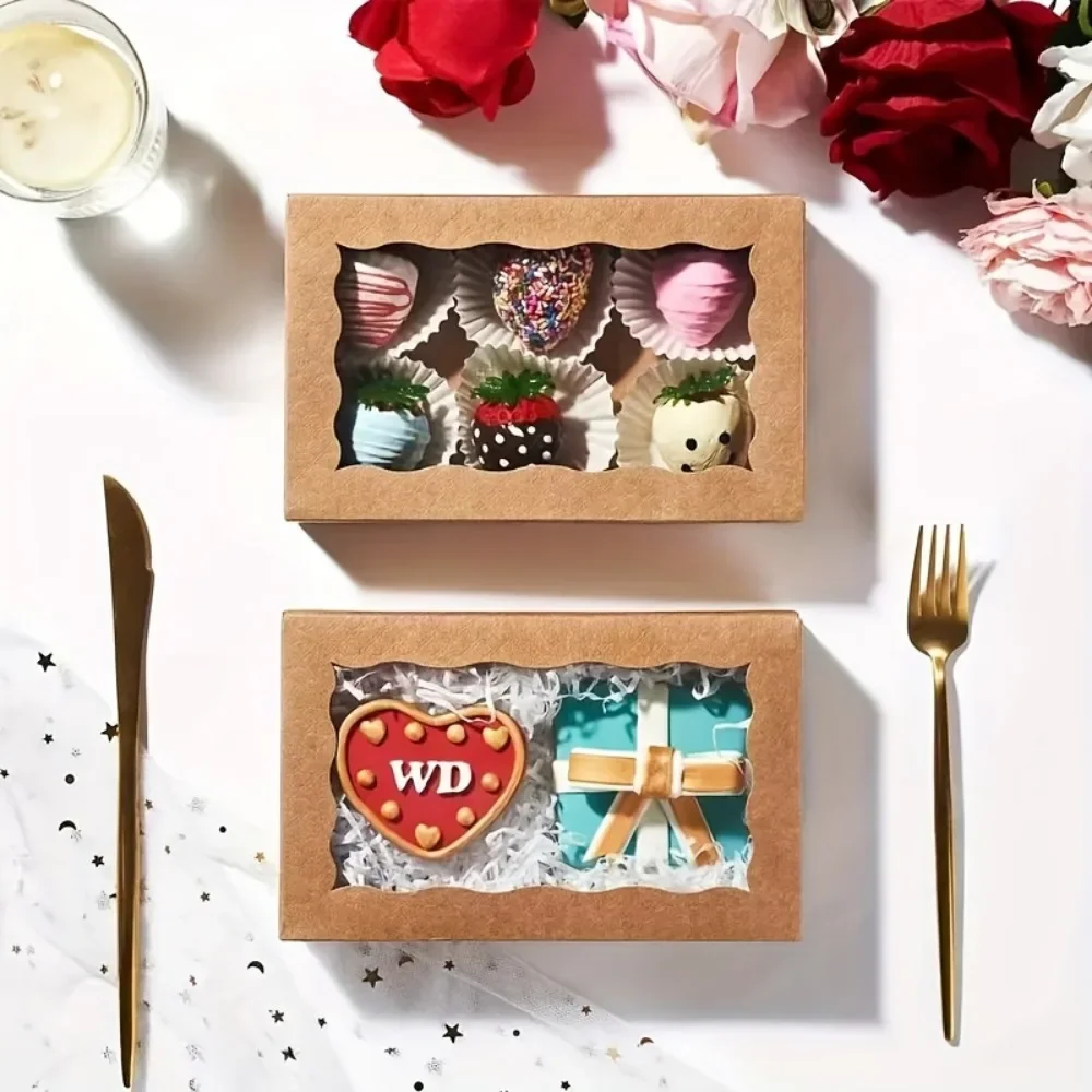 25pcs Kraft Paper Gift Boxes with Clear Windows - Perfect for Cookies, Macarons, Candies, And Small Business Pies
25pcs Kraft Paper Gift Boxes with Clear Windows - Perfect for Cookies, Macarons, Candies, And Small Business Pies