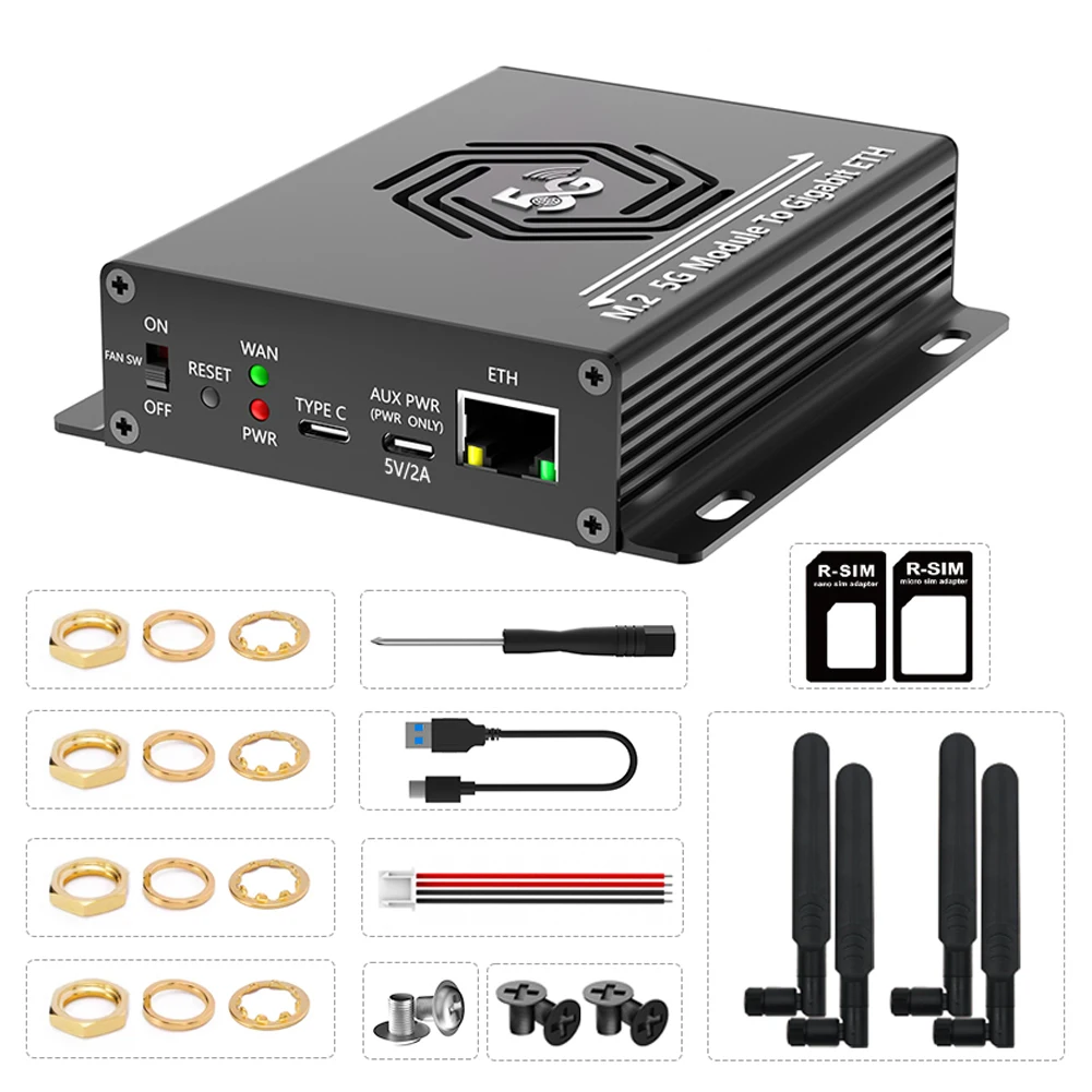 NGFF M.2 To USB 3.0 Adapter with SIM Card Slot Wireless Card Riser 4 Antenna Wireless Module Adapter for PC