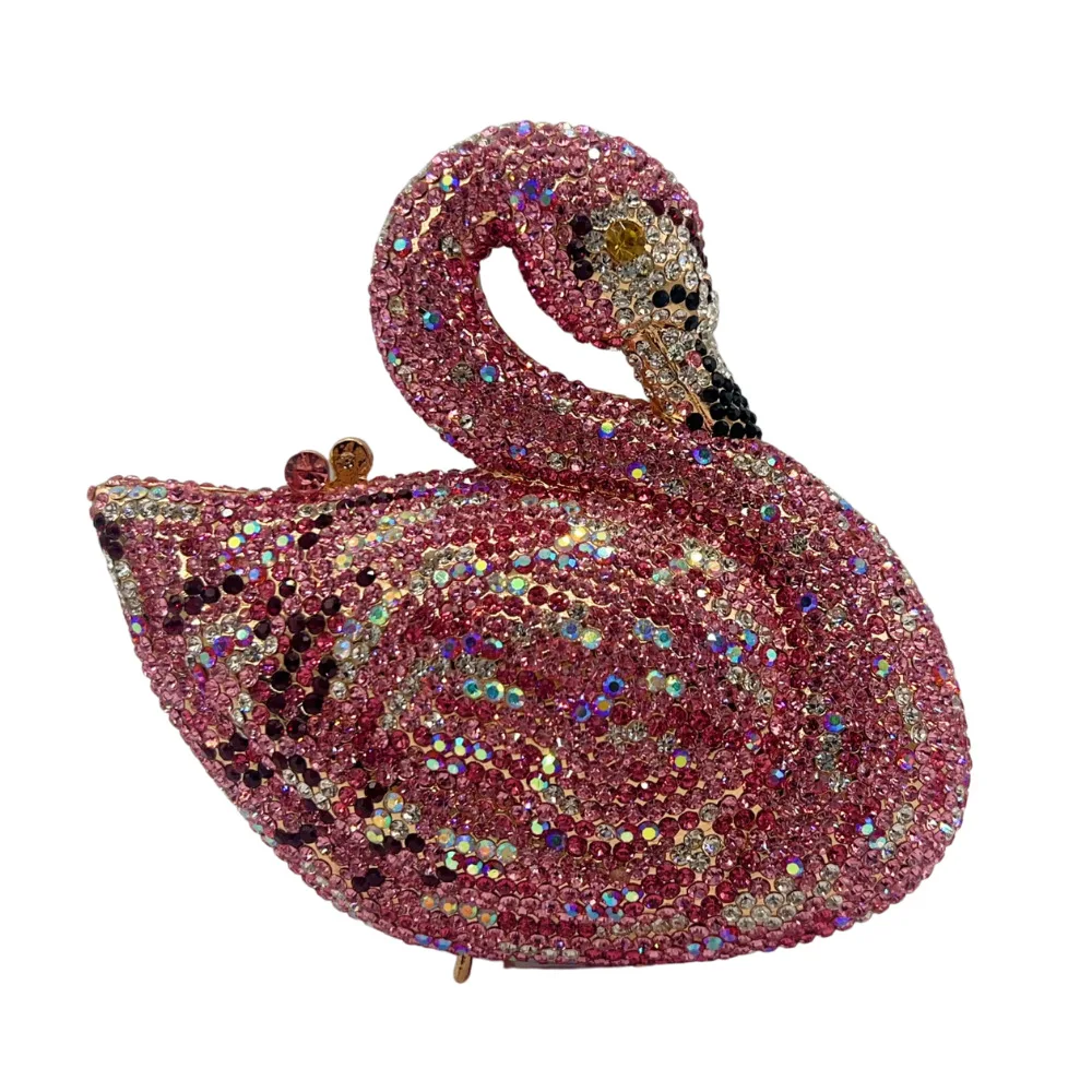 Swan Shaped Crystal Evening Bags Diamond Sparkling Clutch Purses Rhinestone Hard Metal Handbags Wedding Party Bag
Swan Shaped Crystal Evening Bags Diamond Sparkling Clutch Purses Rhinestone Hard Metal Handbags Wedding Party Bag