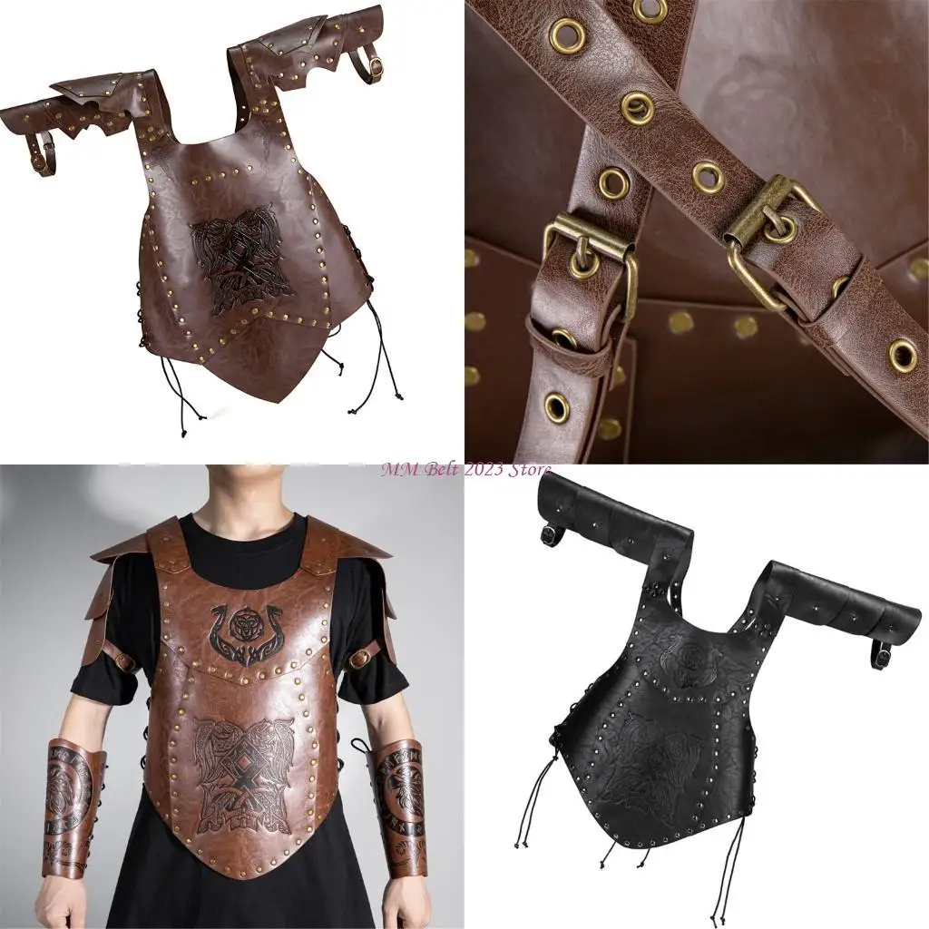49ME Medieval Faux Leather And Metal Shoulder Vest For Cosplay And Costume Event
49ME Medieval Faux Leather And Metal Shoulder Vest For Cosplay And Costume Event