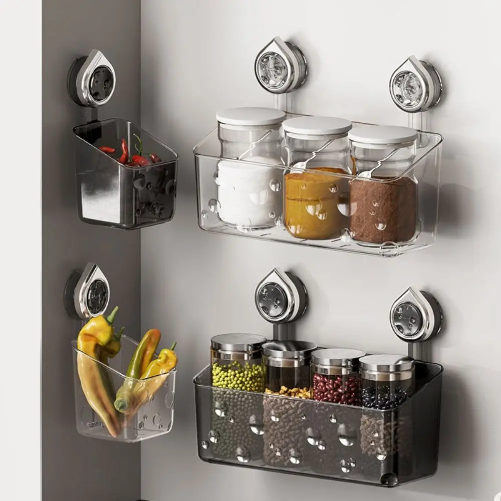 Transparent Ginger Storage Box Wall Mounted No punching Wall Hanging Basket Suction cup Flavouring Spices Container
Transparent Ginger Storage Box Wall Mounted No punching Wall Hanging Basket Suction cup Flavouring Spices Container
