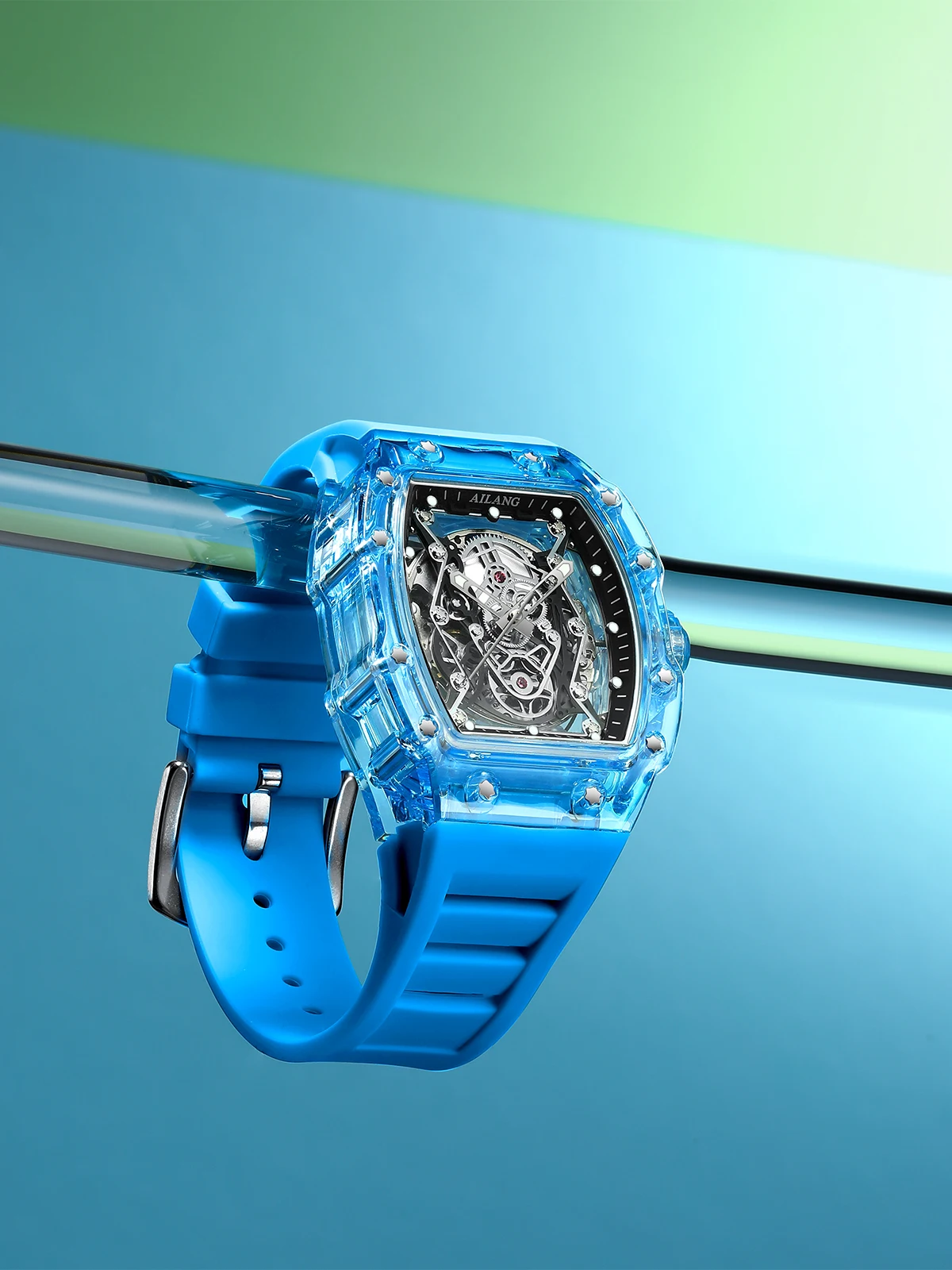 AILANG New Design Hollow Barrel Mechanical Skeleton Automatic Watch Men's Luxury Brand Sports Silicone Watch
AILANG New Design Hollow Barrel Mechanical Skeleton Automatic Watch Men's Luxury Brand Sports Silicone Watch