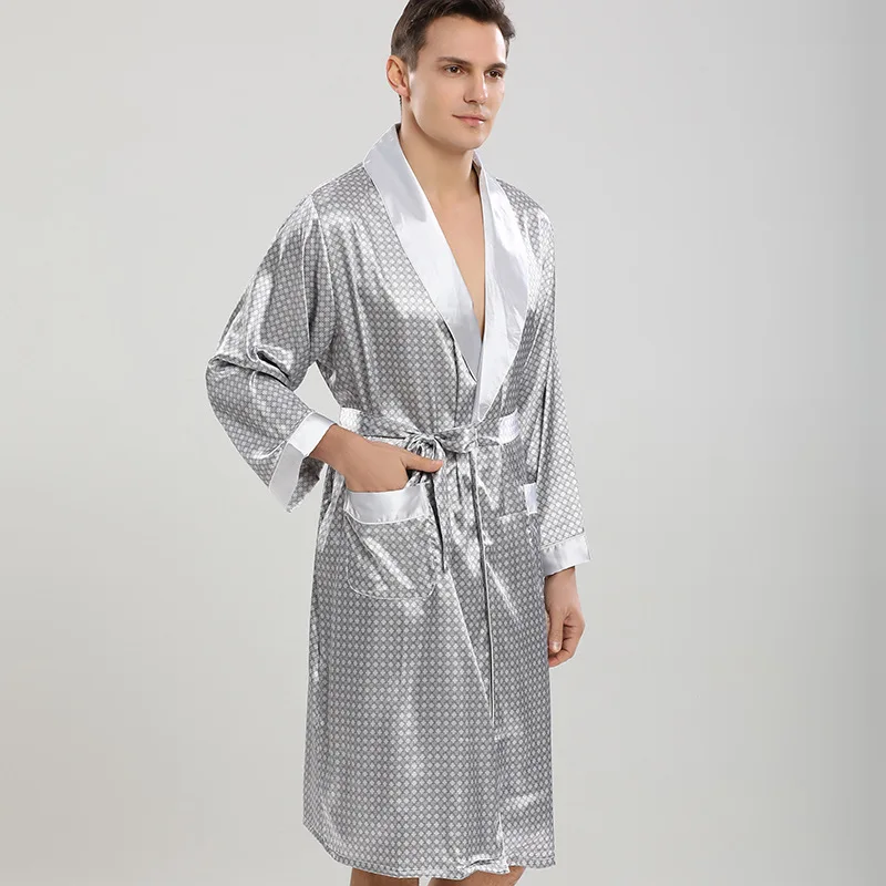Men Satin Kimono Robe Set 2Pcs Sleepwear Bathrobe Print Robe&shorts Suit Summer New Nightwear Homewear Male Lounge Wear
Men Satin Kimono Robe Set 2Pcs Sleepwear Bathrobe Print Robe&shorts Suit Summer New Nightwear Homewear Male Lounge Wear