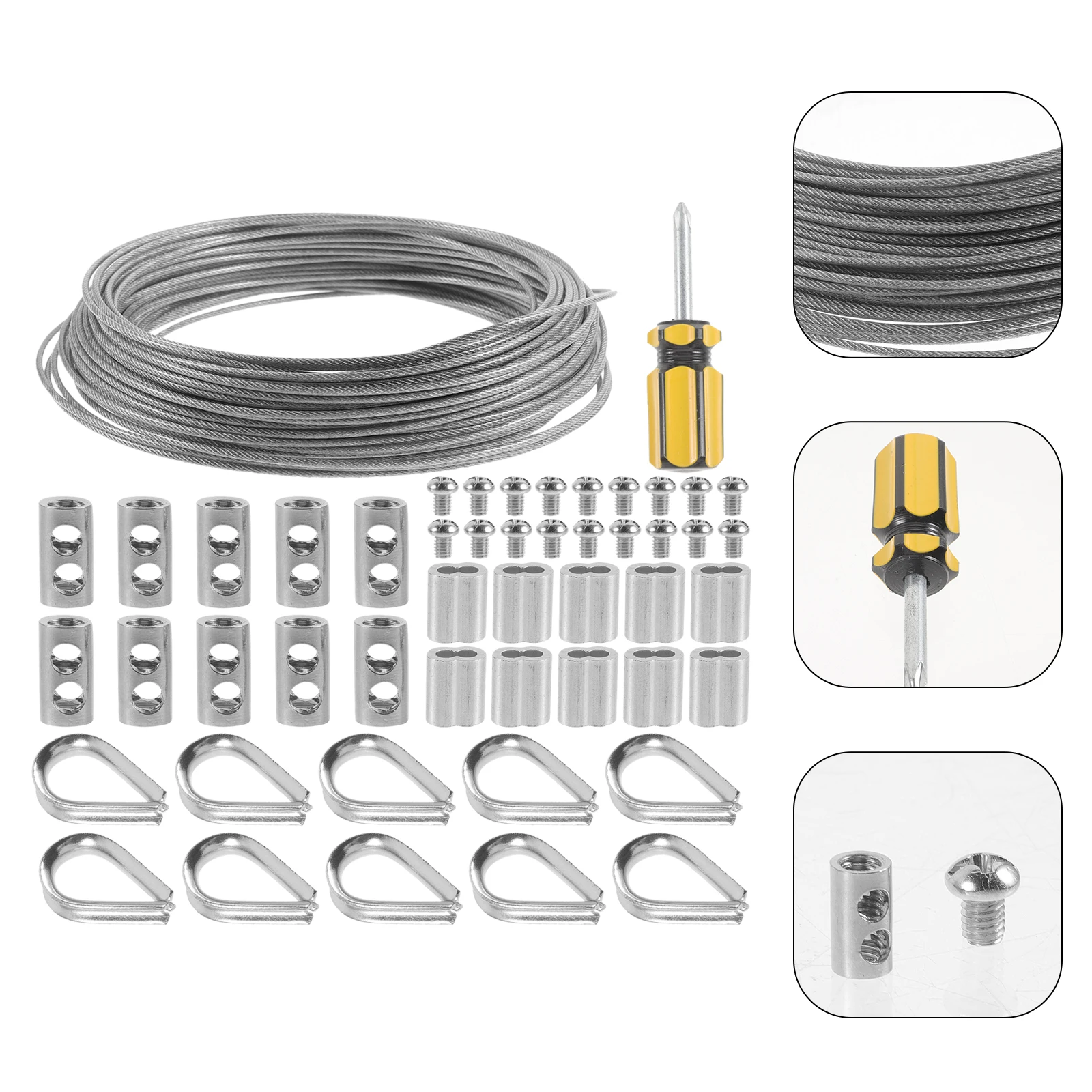 Wire Rope Light String Kit Stainless Steel Clamps Cable Crimping Garden Crimps Thimble
Wire Rope Light String Kit Stainless Steel Clamps Cable Crimping Garden Crimps Thimble
