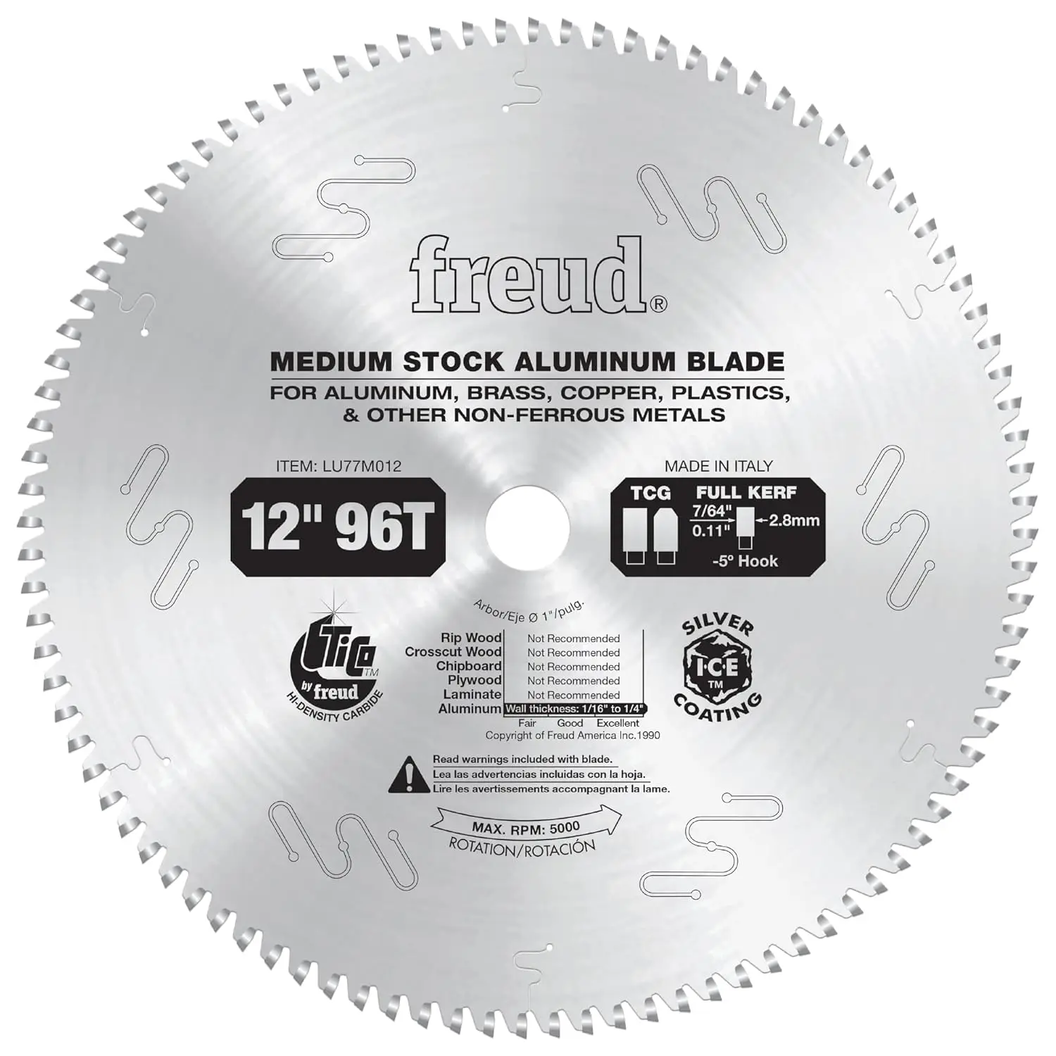12 Inch Circular Saw Blade with 96 Teeth for Non-Ferrous Metal, Thin Kerf Aluminum Cutting Blade
12 Inch Circular Saw Blade with 96 Teeth for Non-Ferrous Metal, Thin Kerf Aluminum Cutting Blade