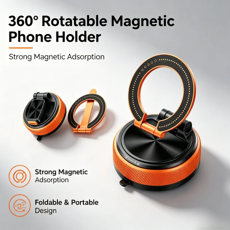 Vacuum & Magnetic Phone Holder Detachable 360° Rotation Foldable Car Dashboard Desk For iPhone For Android Universal Stand Use
Vacuum & Magnetic Phone Holder Detachable 360° Rotation Foldable Car Dashboard Desk For iPhone For Android Universal Stand Use