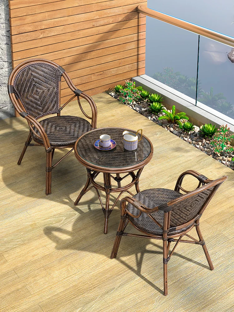 Rattan chair outdoor table and chair combination balcony three piece set outdoor courtyard garden leisure tea table rattan terra
Rattan chair outdoor table and chair combination balcony three piece set outdoor courtyard garden leisure tea table rattan terra