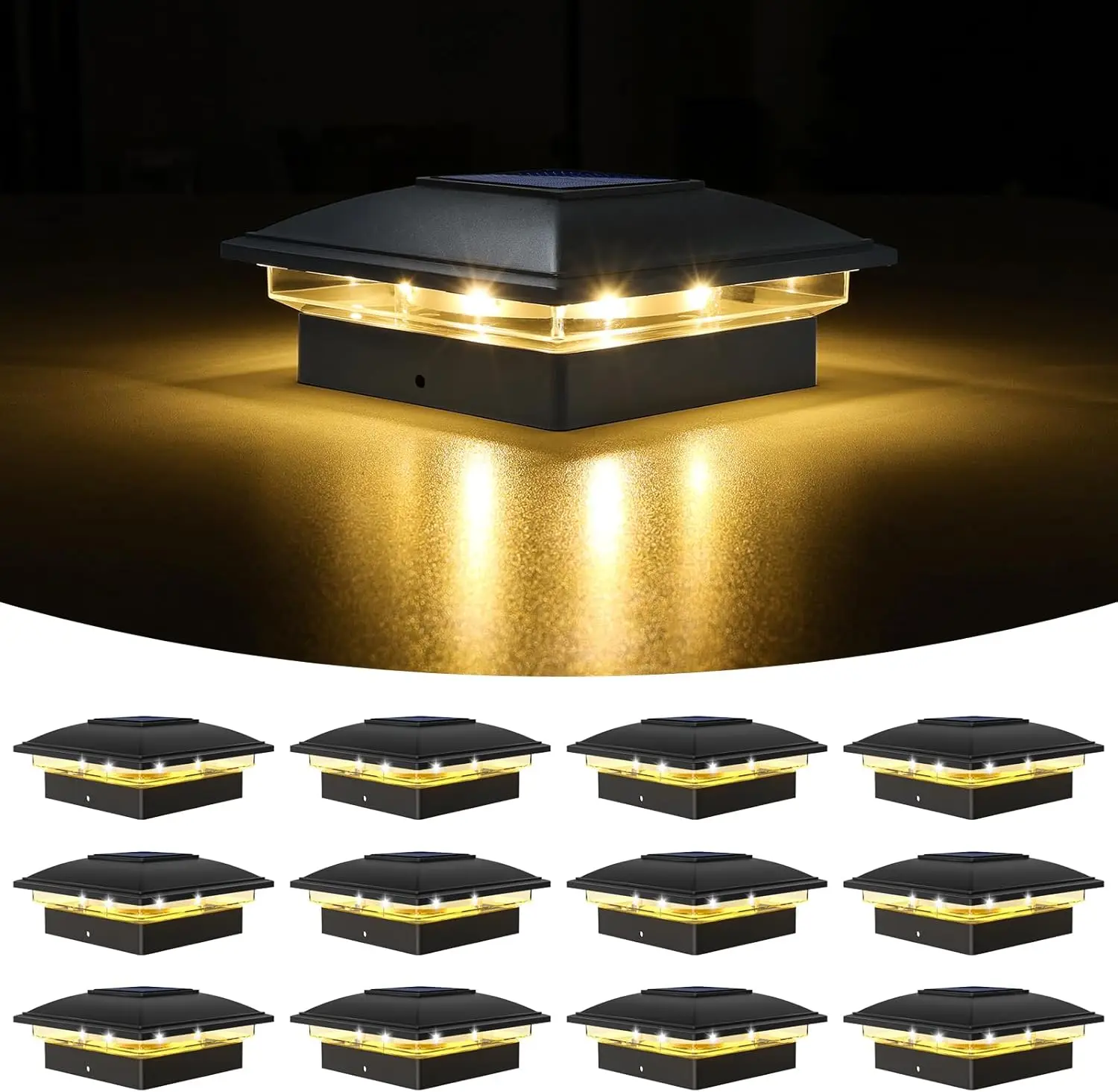 Solar Post Cap Light Outdoor Waterproof 12pack,Solar Fence - Post Lights for 4x4 5x5 6x6 Wooden/Vinyl Post,Black Deck Post Cap Light Solar Powered with Warm White for Garden/Patio/Porch
Solar Post Cap Light Outdoor Waterproof 12pack,Solar Fence - Post Lights for 4x4 5x5 6x6 Wooden/Vinyl Post,Black Deck Post Cap Light Solar Powered with Warm White for Garden/Patio/Porch