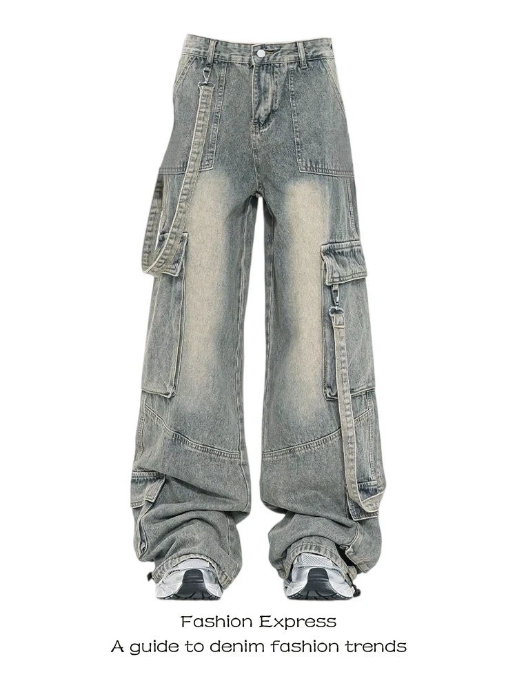 Retro High Street Women's Loose Wide Leg Jeans Multiple kets Workwear Denim Pants Design Sensibili Market
Retro High Street Women's Loose Wide Leg Jeans Multiple kets Workwear Denim Pants Design Sensibili Market