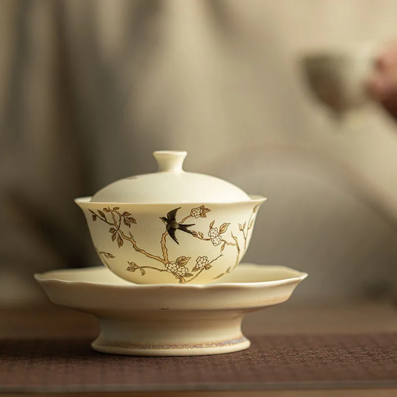 Hand Painted White Porcelain Sancai Covered Bowl Teacup Handmade Household Kungfu Teaset Tea Ceremony Drinkware
Hand Painted White Porcelain Sancai Covered Bowl Teacup Handmade Household Kungfu Teaset Tea Ceremony Drinkware