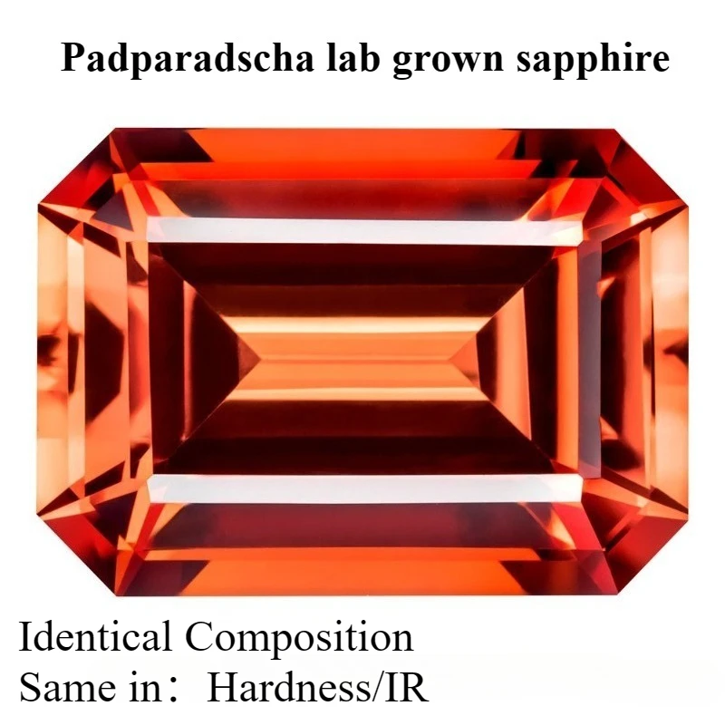 Orange padparadscha lab grown sapphire Synthetic corundum emerald cut Gemstone big size for customization lab creat sapphire
Orange padparadscha lab grown sapphire Synthetic corundum emerald cut Gemstone big size for customization lab creat sapphire