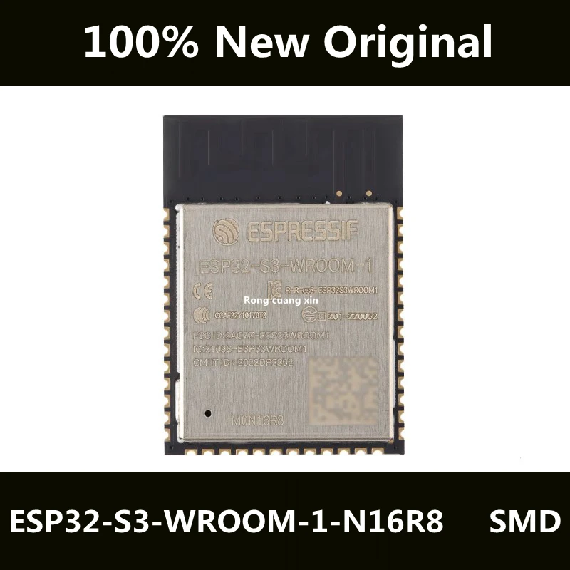 New Original ESP32-S3-WROOM-1-N16R8 ESP32-S3-WROOM-1 Wi Fi+Bluetooth 5.0 16MB 32-bit Dual Core MCU Module
New Original ESP32-S3-WROOM-1-N16R8 ESP32-S3-WROOM-1 Wi Fi+Bluetooth 5.0 16MB 32-bit Dual Core MCU Module