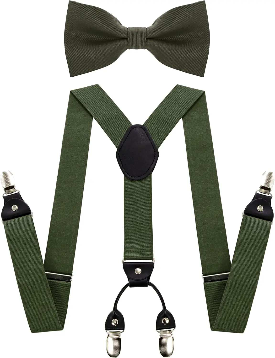 Classic Solid Suspender and Silk Bow Tie Set for Men
Classic Solid Suspender and Silk Bow Tie Set for Men