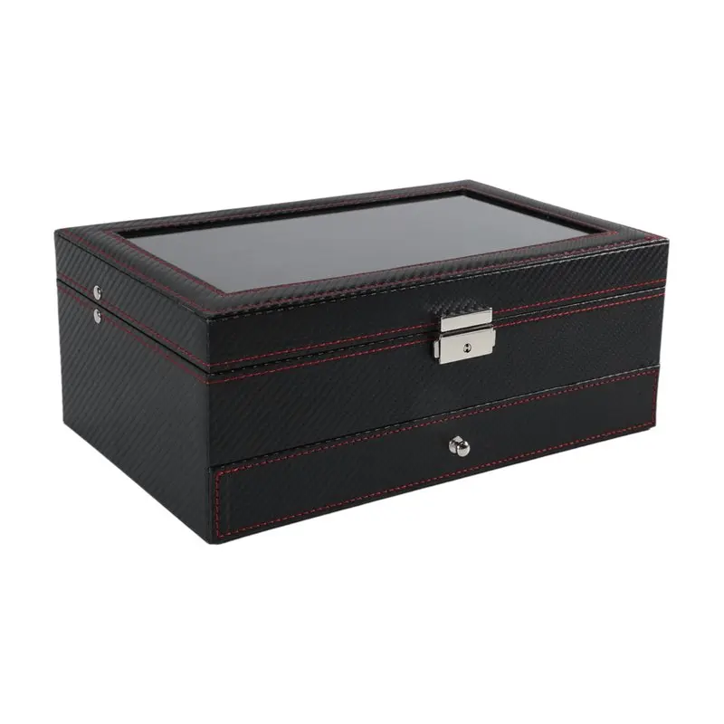 A32HOT-Watch Box, Mens Jewelry Box With 6 Slot Watch Case & 3 Slot Sunglasses Organizer, 2 Layers Lockable Watch Holder
A32HOT-Watch Box, Mens Jewelry Box With 6 Slot Watch Case & 3 Slot Sunglasses Organizer, 2 Layers Lockable Watch Holder