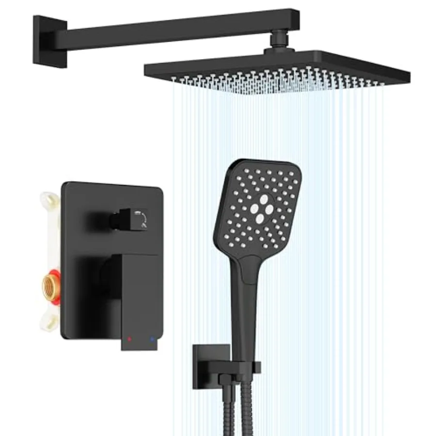 Душевая система с 10-дюймовыми дождевыми лейками и ручным распылителем, настенный комплект смесителей для душа с клапаном в комплекте
Душевая система с 10-дюймовыми дождевыми лейками и ручным распылителем, настенный комплект смесителей для душа с клапаном в комплекте