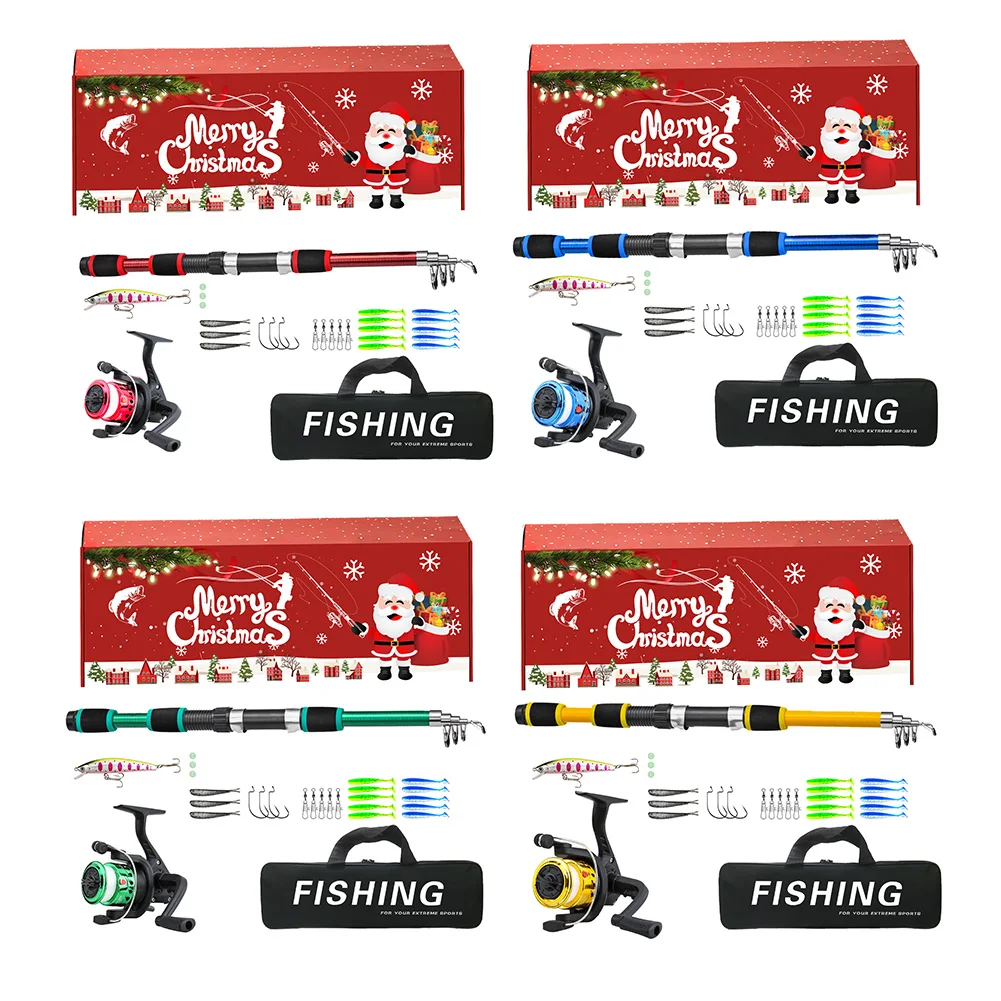 Набор удочек, полный комплект, телескопическая удочка и катушка, комбинированный полный комплект, искусственные приманки, крючки, рождественские подарки для рыбалки для мужчин
Набор удочек, полный комплект, телескопическая удочка и катушка, комбинированный полный комплект, искусственные приманки, крючки, рождественские подарки для рыбалки для мужчин