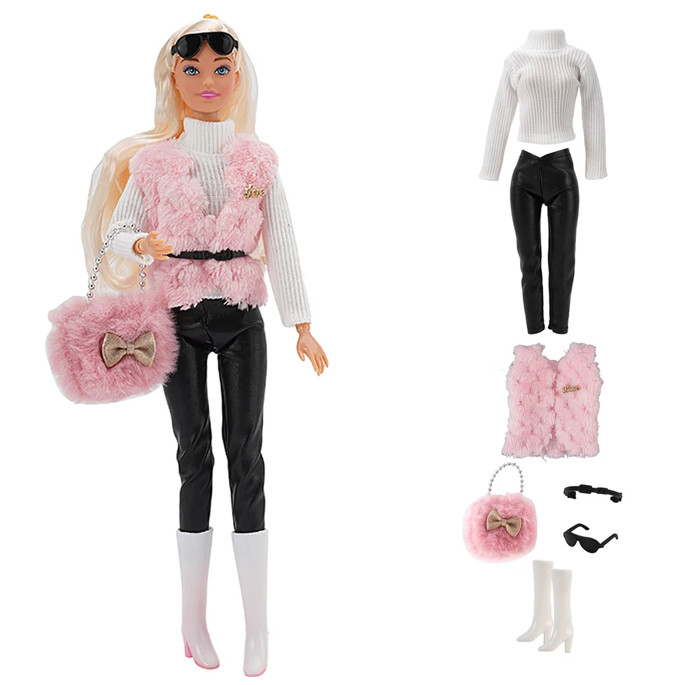 NK 1 Set Fashion Doll Outfit For 11.5 Inch Doll Clothes Shoes 1/6 Doll Accessories Pink Vest +belt+pants+sunglasses+bag+boots
NK 1 Set Fashion Doll Outfit For 11.5 Inch Doll Clothes Shoes 1/6 Doll Accessories Pink Vest +belt+pants+sunglasses+bag+boots