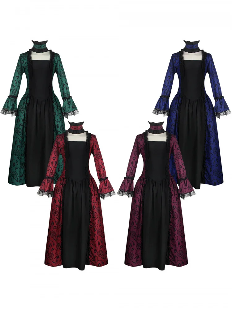 Halloween Victoria Court Style Ethnic Cosplay Dress Women's Long Sleeve Floral Decorated Gown Traditional Costume Stage Wear
Halloween Victoria Court Style Ethnic Cosplay Dress Women's Long Sleeve Floral Decorated Gown Traditional Costume Stage Wear