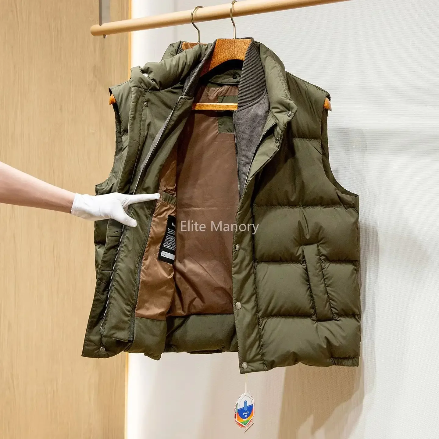 Willow Bridge White Goose Down Filled, Wool Double Collar Removable Down Vest Jacket
Willow Bridge White Goose Down Filled, Wool Double Collar Removable Down Vest Jacket