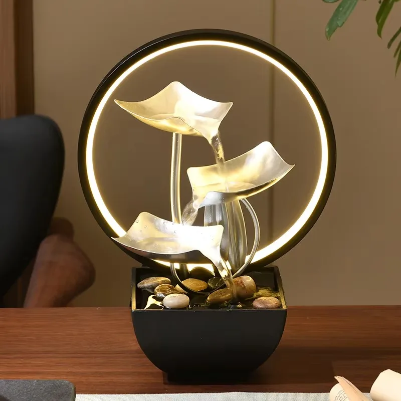 Zen-inspired Indoor Metal Feng Shui Natural Desktop Lotus Water Fountain for Office Home and Bedroom Ornaments
Zen-inspired Indoor Metal Feng Shui Natural Desktop Lotus Water Fountain for Office Home and Bedroom Ornaments