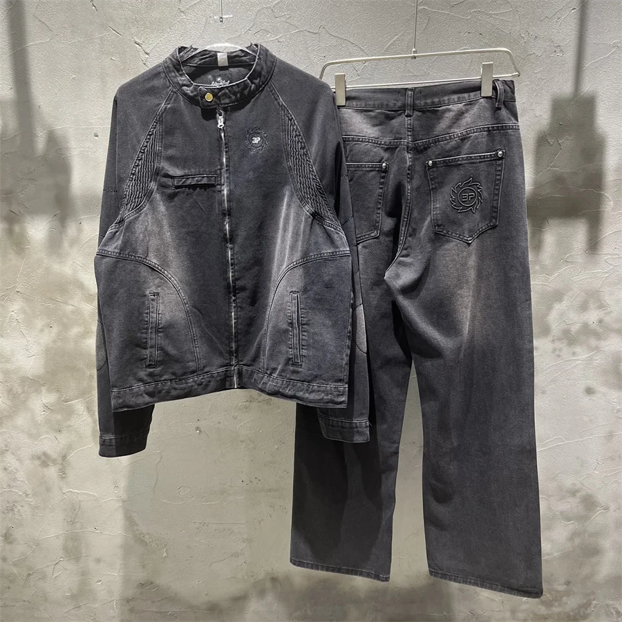 Embroidered Open Cardigan Denim Jaet Loose Straight Leg Jeans ex Casual Set Long Sve Autumn Faion Youth Outfit
Embroidered Open Cardigan Denim Jaet Loose Straight Leg Jeans ex Casual Set Long Sve Autumn Faion Youth Outfit